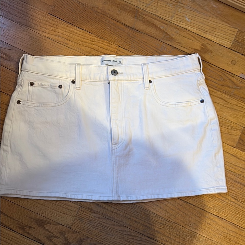 Women's Cream Denim Skirt